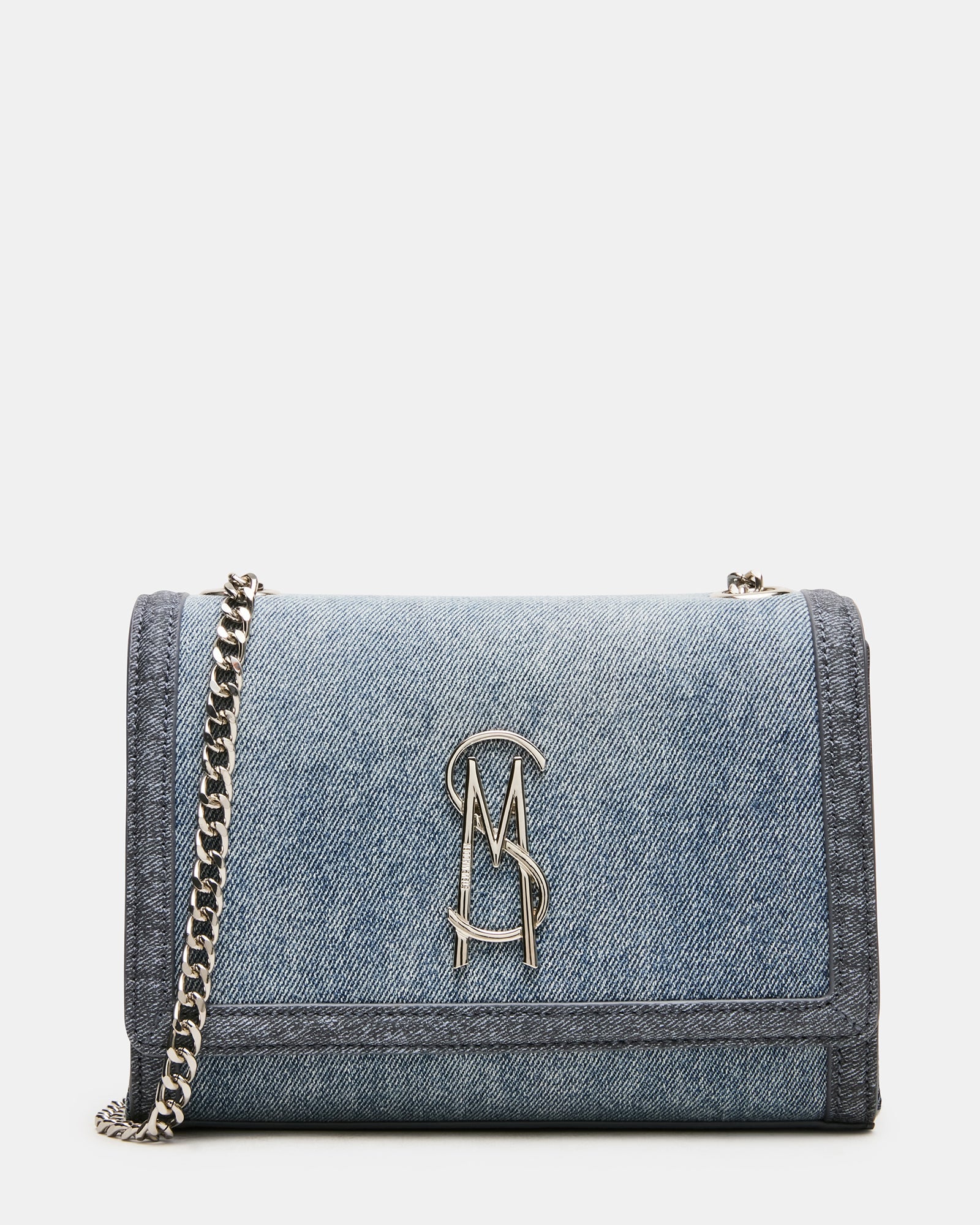 LARISA Denim Chain Crossbody Shoulder Strap Handbag | Steve Madden