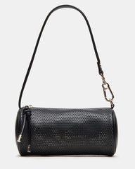 PRIYA Perforated Bag Black Mini Barrel Shoulder Handbag | Steve Madden