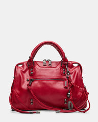 RIGGS Red Slouchy Top-Handle Crossbody Satchel Handbag | Steve Madden