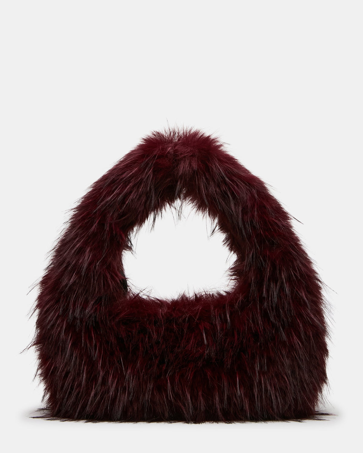 SAGA Bag Dark Cherry Faux Fur Shoulder Handbag | Steve Madden