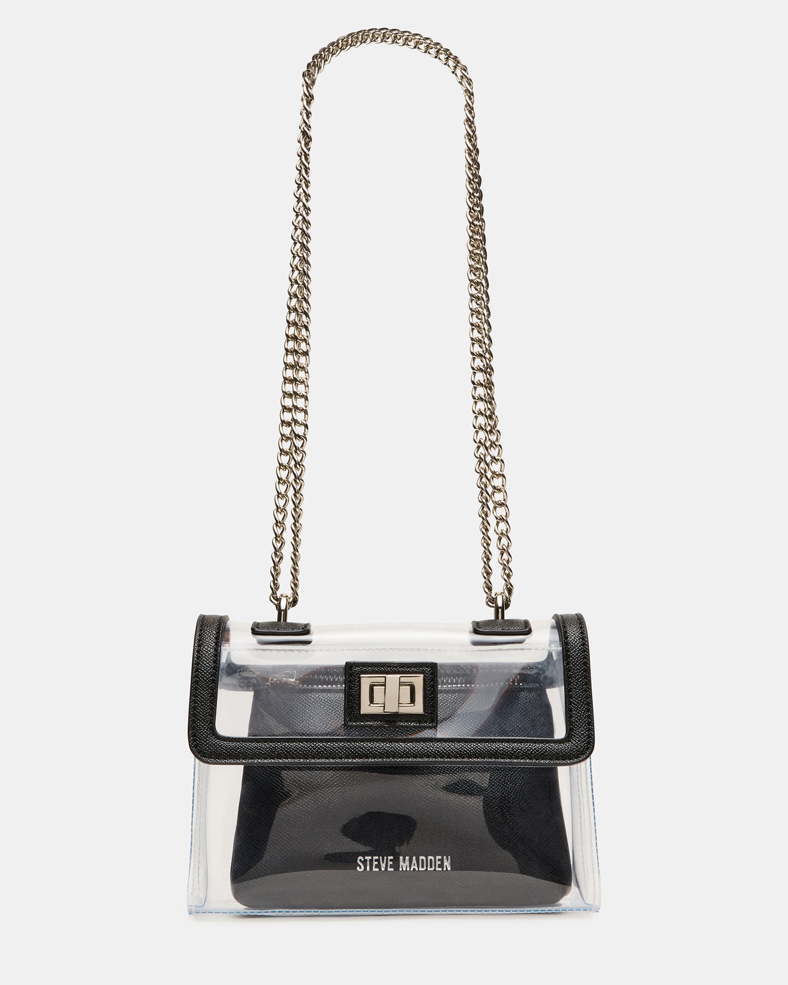 SCOOP Black Clear Transparent Pouch Crossbody Handbag | Steve Madden
