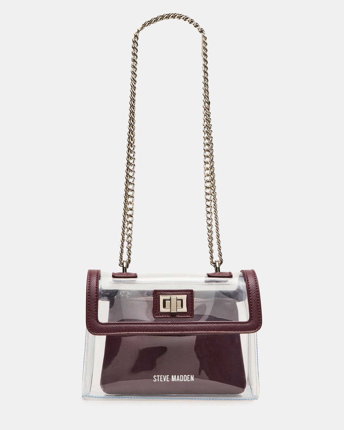 SCOOP Wine Clear Transparent Pouch Crossbody Handbag | Steve Madden