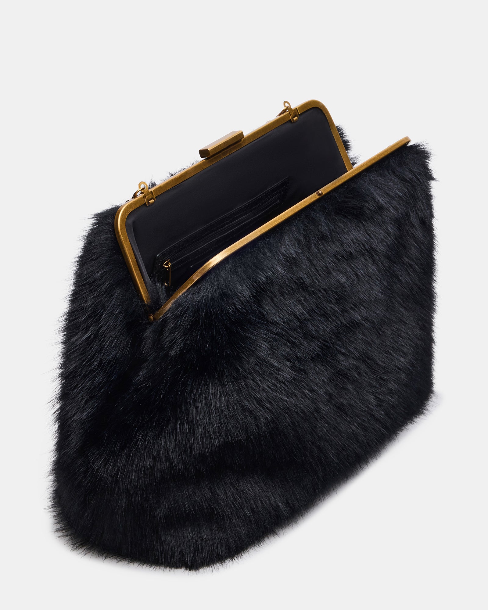 SEFINA FAUX FUR BAG BLACK