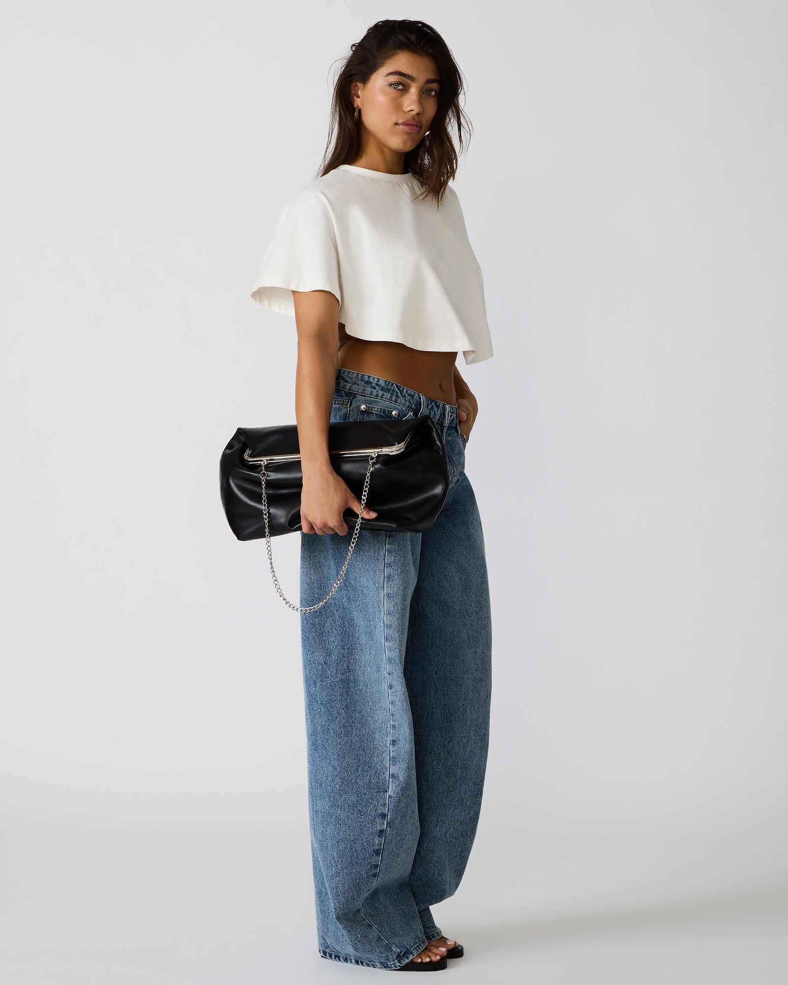 SEFINA FAUX FUR BAG BLACK