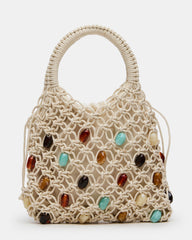 TILDA Multi Beaded Crochet Drawstring Top Handle Handbag | Steve Madden