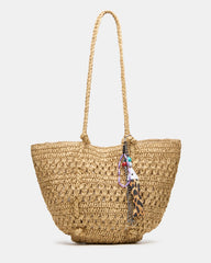 TYDES Bag Natural Boho Straw Shoulder Strap Tote Handbag | Steve Madden