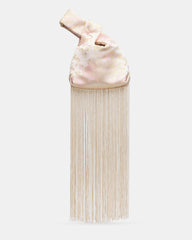 Yuna Blush Multi Brocade Wristlet Tassel Fringe Clutch Handbag | Steve Madden