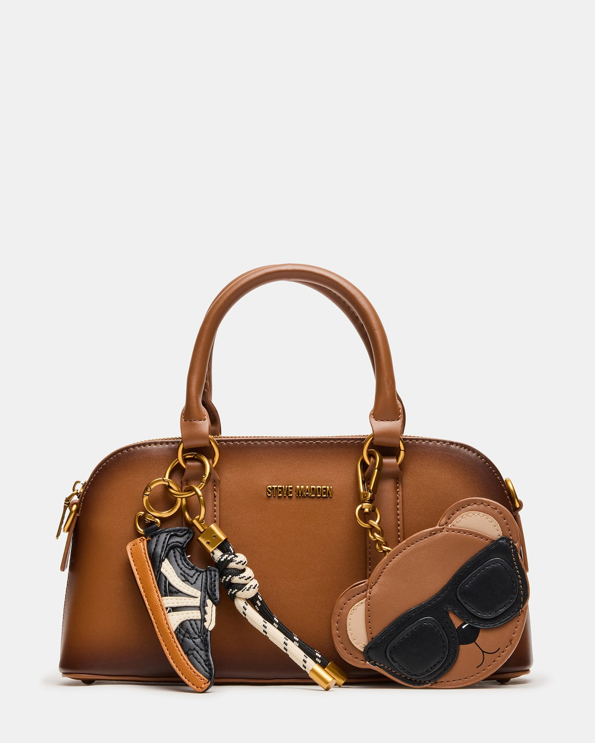 THORNE Bag Nutshell Zipper Sneaker Bear Charms Top Handle Handbag | Steve Madden