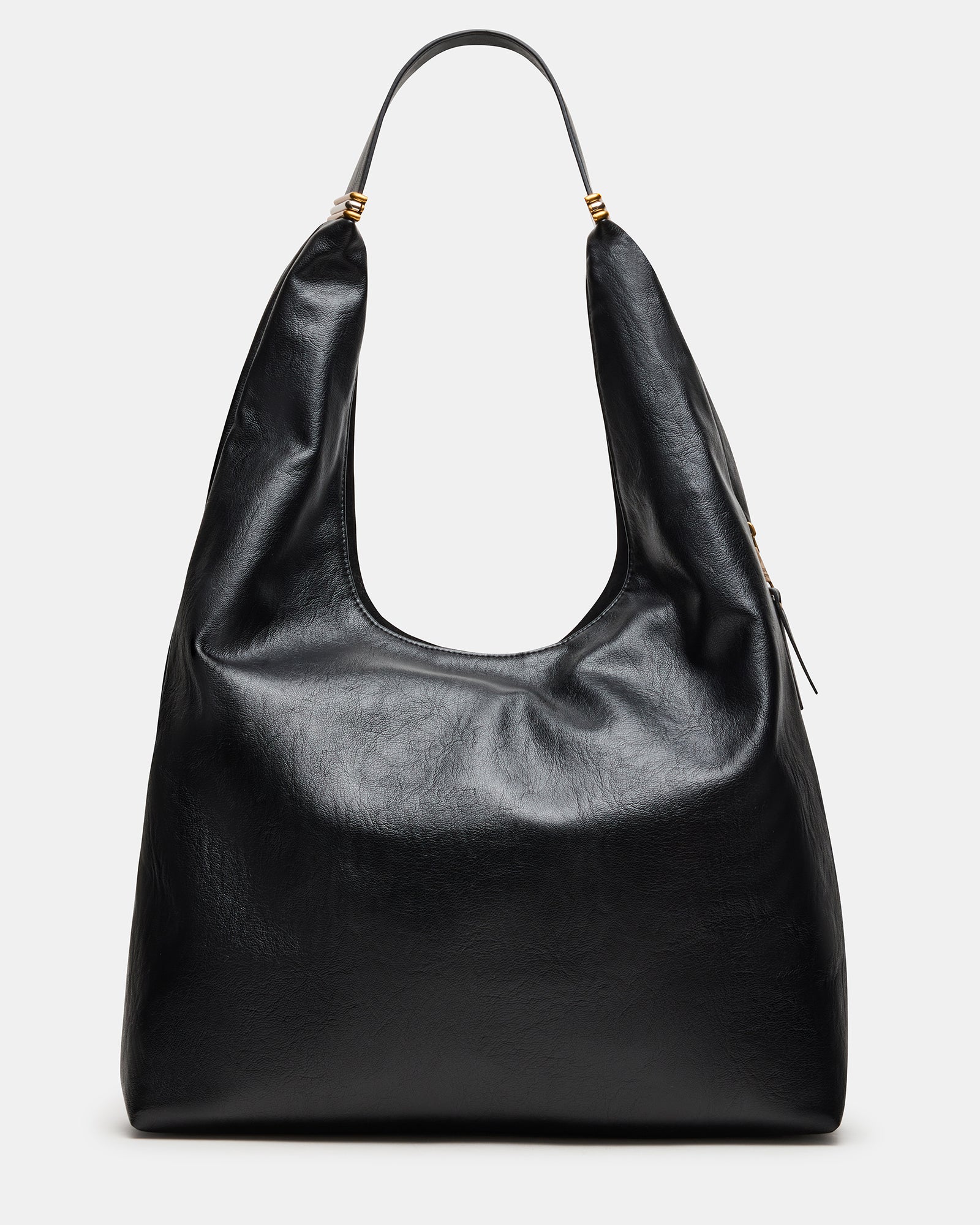 DEMPSY Bag Black Slouchy Hobo Shoulder Strap Bucket Tote Handbag | Steve Madden