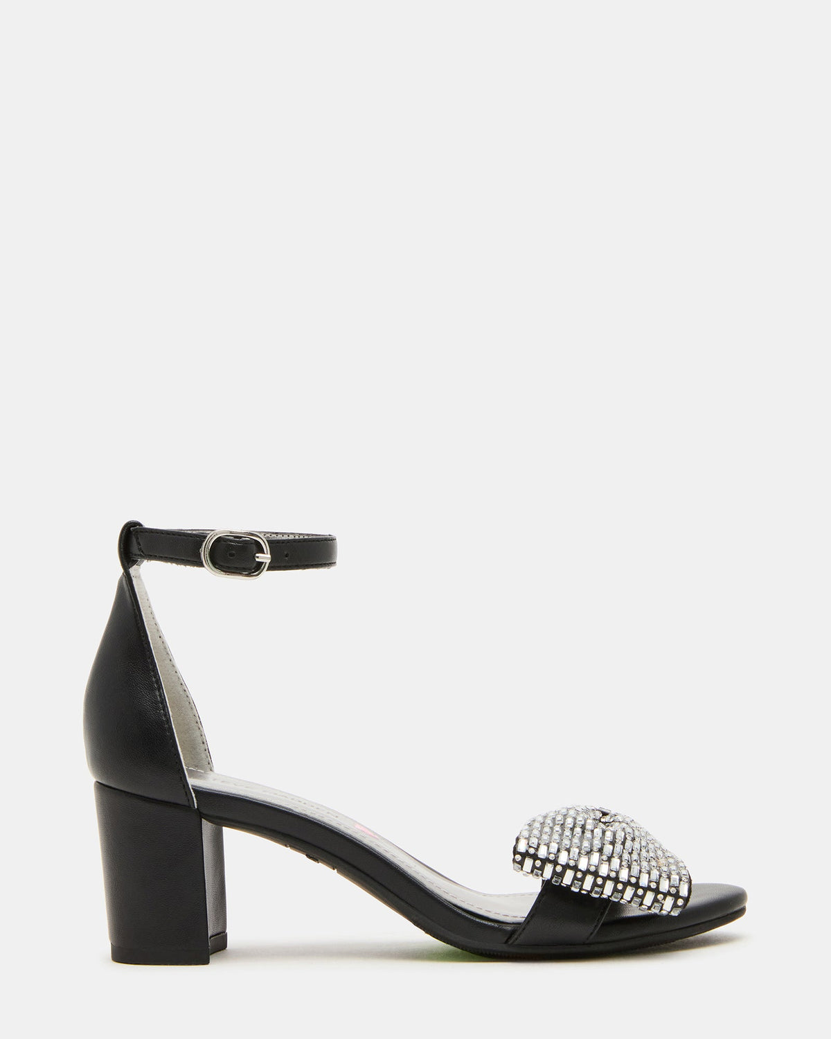 Kids' ABIGAL Black Rhinestone Embellised Block Heel Girls' Heel | Steve Madden