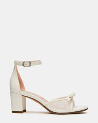Kids' ADIA White Mesh Block Heel Girls' Heel | Steve Madden