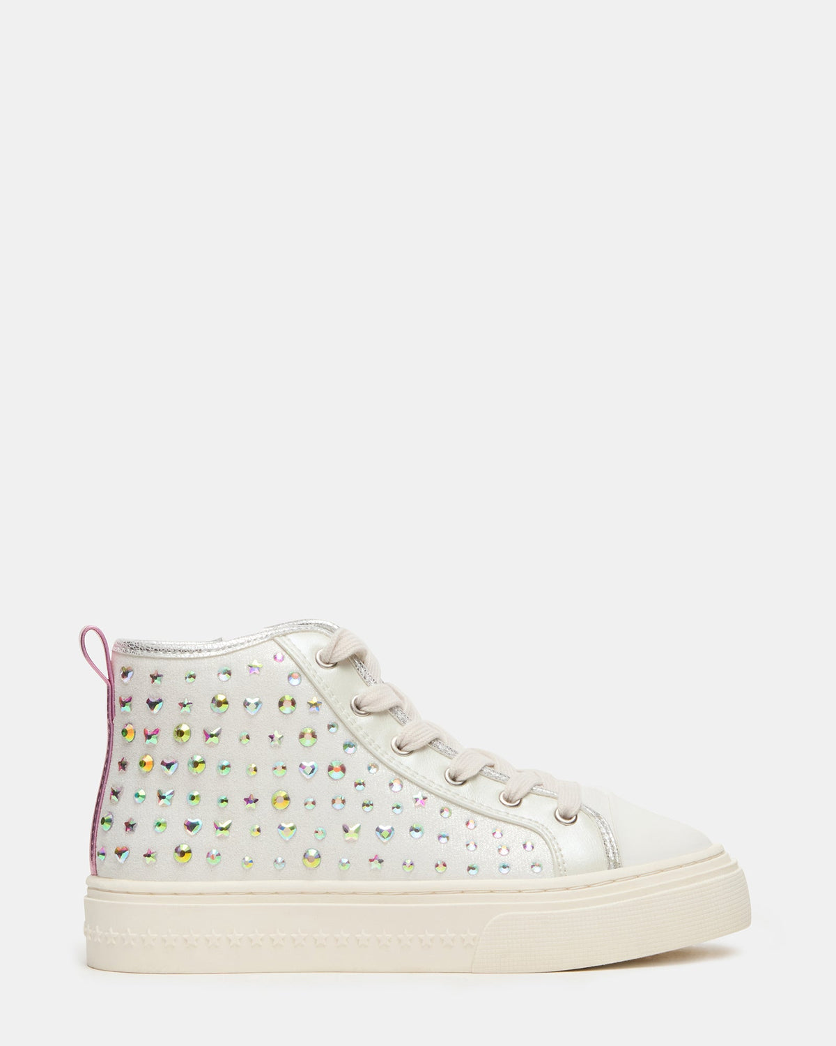 Kids' LAURISA White Multi High-Top Lace-Up Girls' Sneaker | Steve Madden