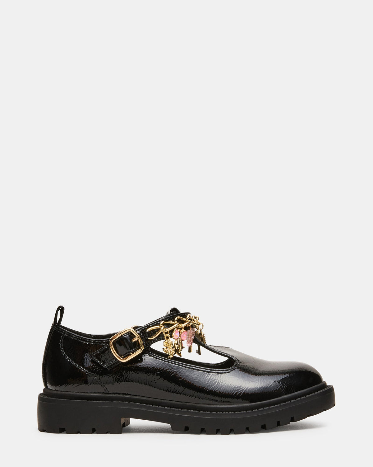 Kids' LUNDIN Black T-Strap Charms Girls' Loafer | Steve Madden