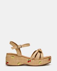 Kids' MAGENTA Natural Multi Strappy Wedge Sandal | Steve Madden