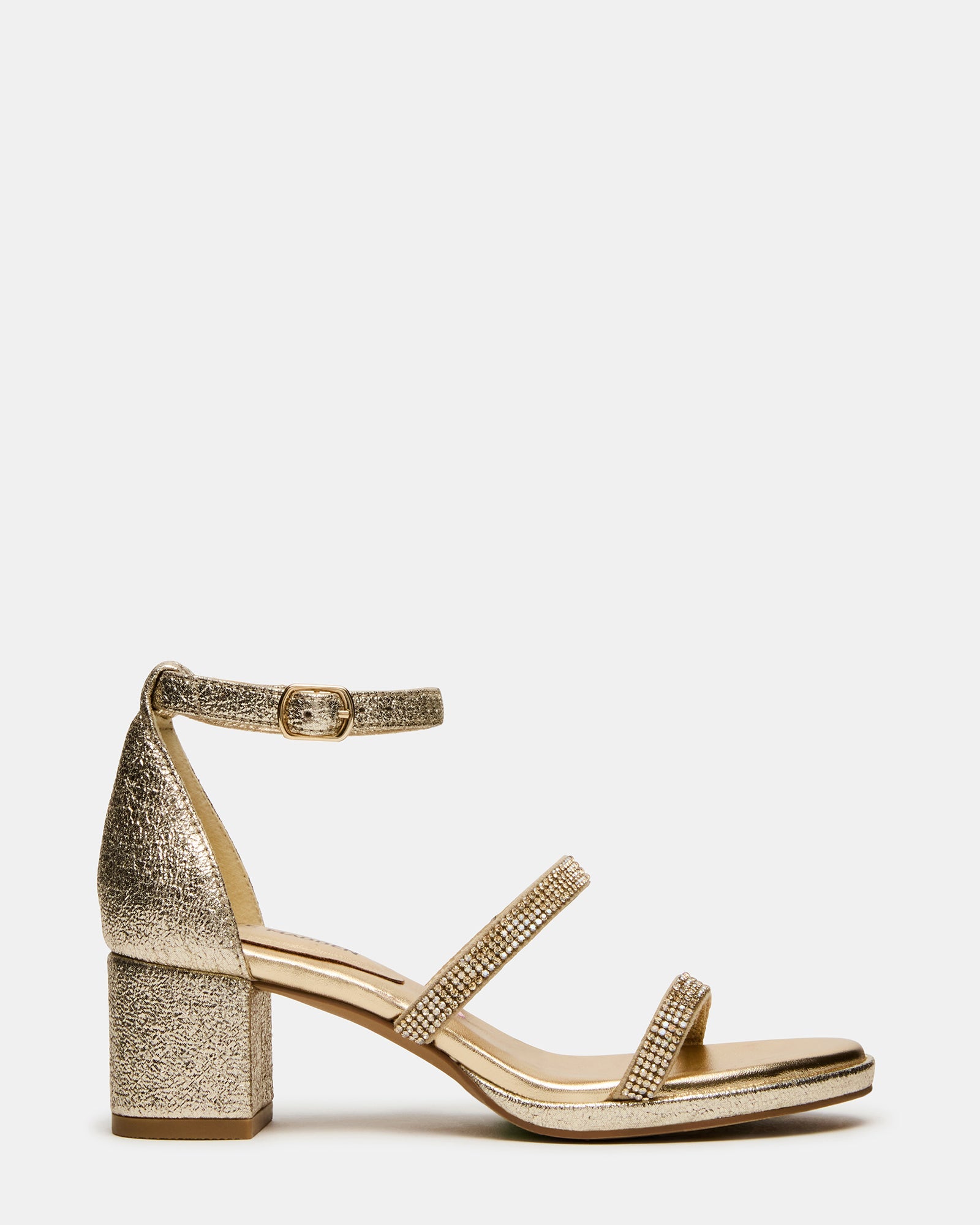 Kids' SIZZLE Gold Girls' Strappy Block Heel | Steve Madden