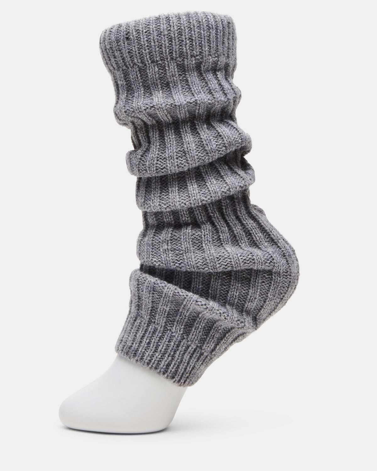 JAZZ LEGWARMERS Heather Grey Knit Ribbed Women's Legwarmer Socks | Steve Madden