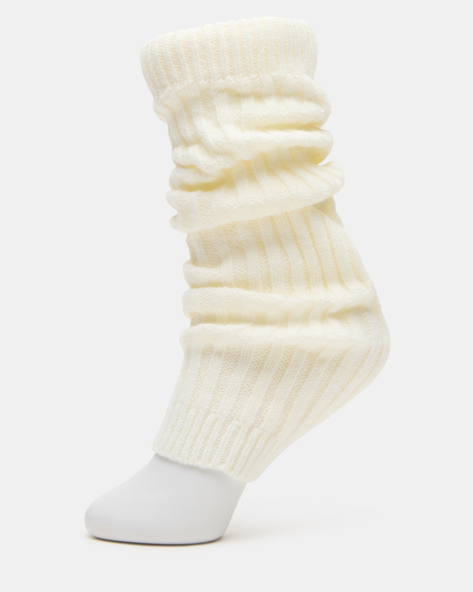 JAZZ LEGWARMERS Ivory Knit Ribbed Women's Legwarmer Socks | Steve Madden