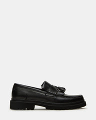 ARTHUS Black Leather Slip-On Tassel Men's Loafer | Steve Madden