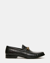BROOKLYN Black Crocodile Horsebit Slip-On Men's Loafer | Steve Madden
