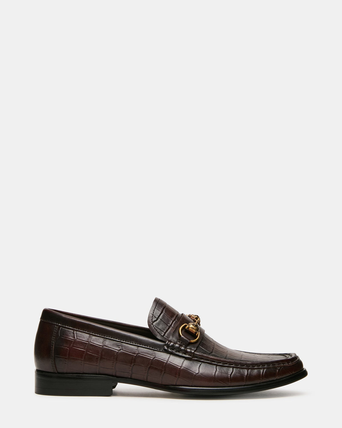 BROOKLYN Brown Crocodile Horsebit Slip-On Men's Loafer | Steve Madden