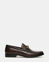 BROOKLYN Brown Crocodile Horsebit Slip-On Men's Loafer | Steve Madden