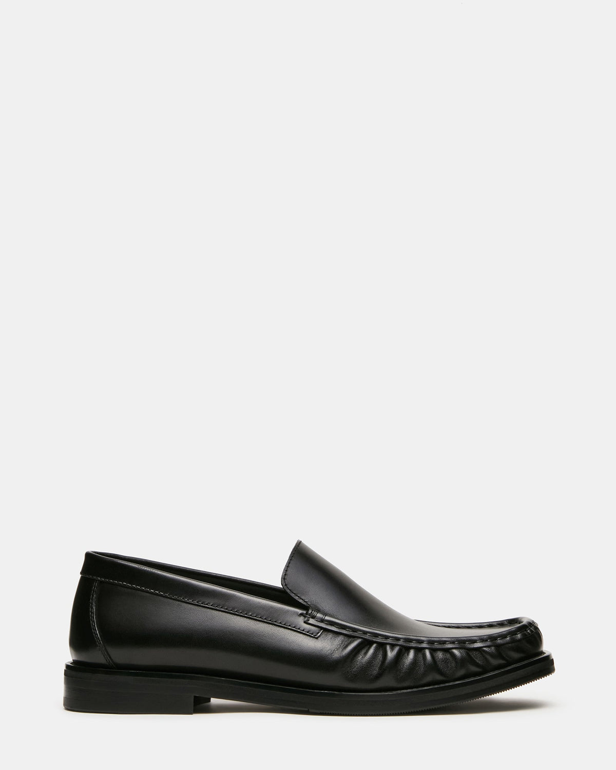 CELESTINO Black Leather Slip-On Square-Toe Scrunched Men's Loafer | Steve Madden