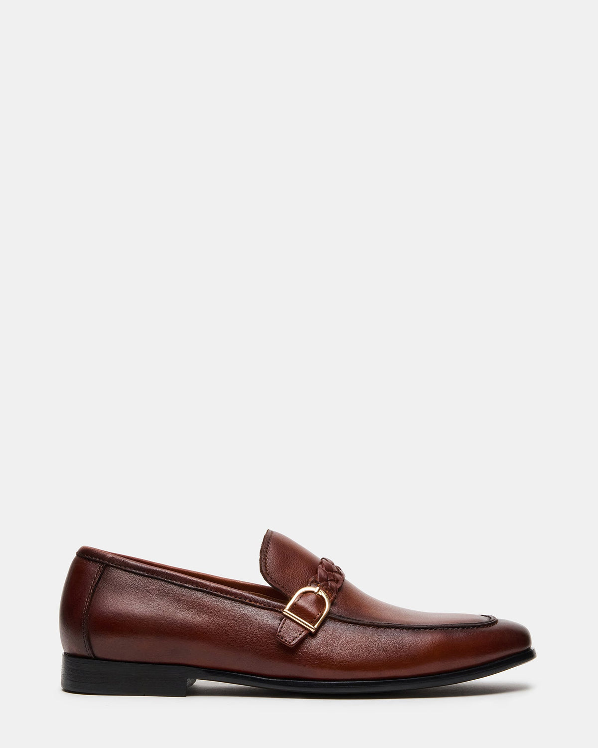 CHAPLIN Tan Leather Woven-Strap Buckle Slip-On Men's Loafer | Steve Madden