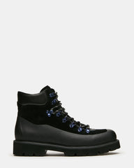 GALEN Black Lace-Up Lug Men's Ankle Boot | Steve Madden