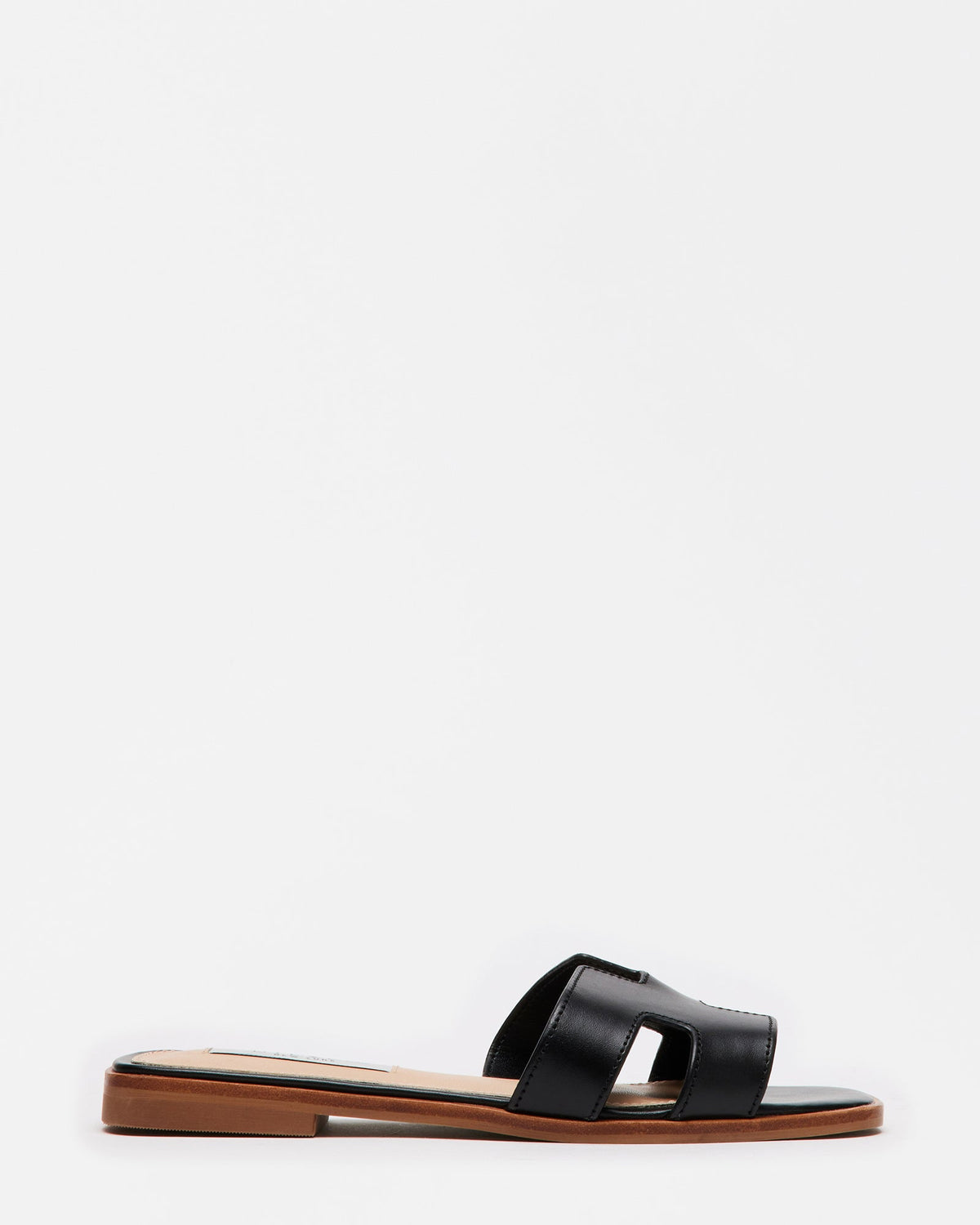 HADYN Black Leather Sandal | Women's Designer Sandals | Steve Madden