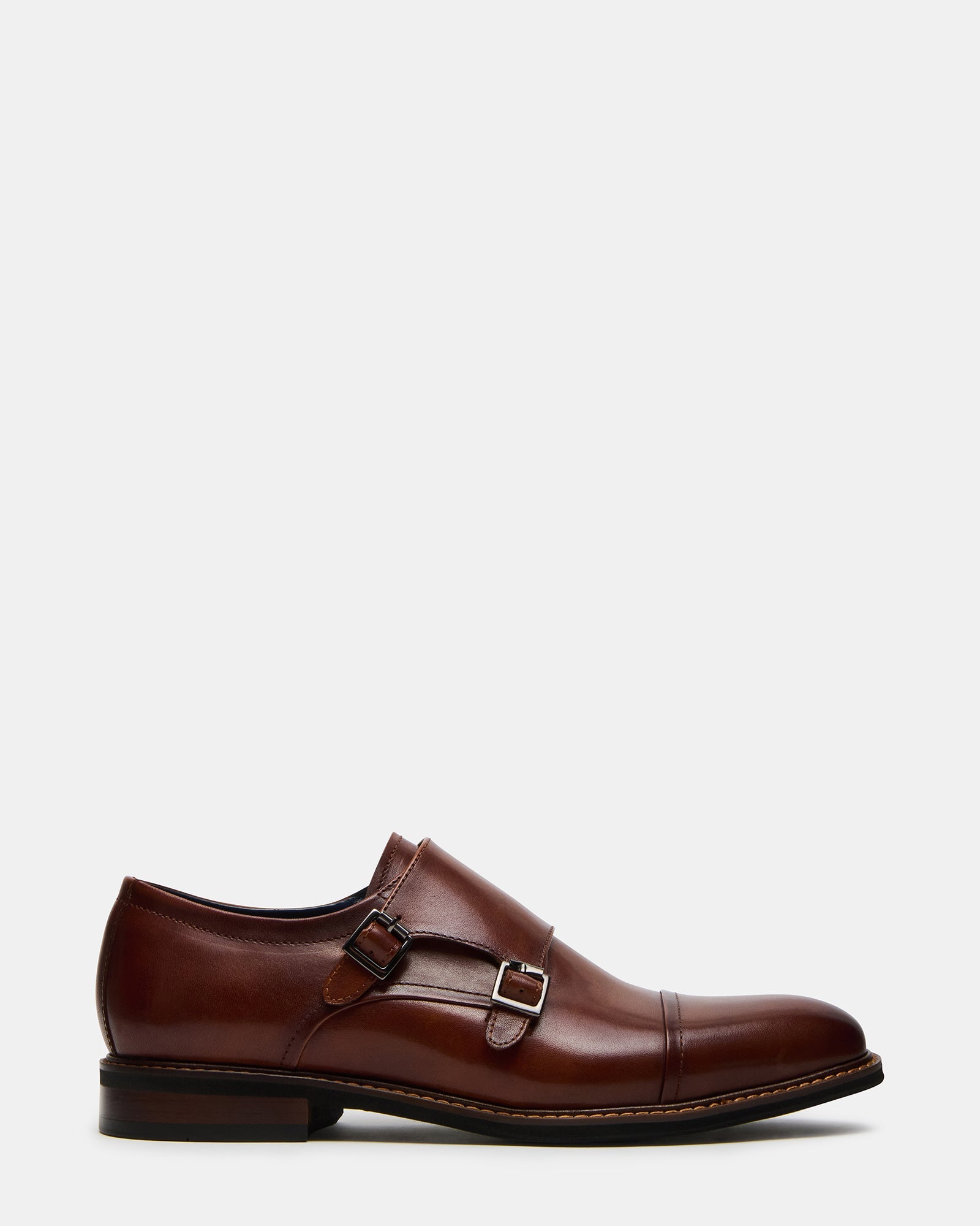 HARAN Tan Leather Men's Buckle Strap Dress Shoe | Steve Madden