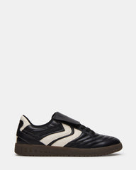 JANOS Black Leather Low-Top Lace-Up Men's Sneaker | Steve Madden