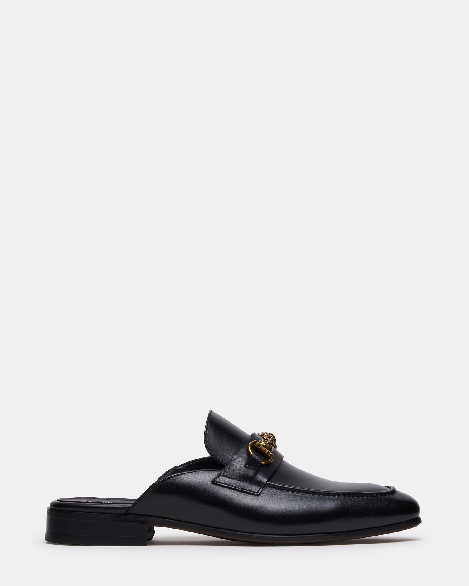 JOVIAN Black Leather Slip-On Mule Horsebit Buckle Men's Dress Shoe | Steve Madden