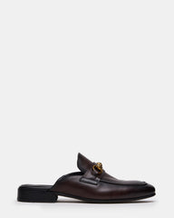 JOVIAN Brown Leather Slip-On Mule Horsebit Buckle Men's Dress Shoe | Steve Madden
