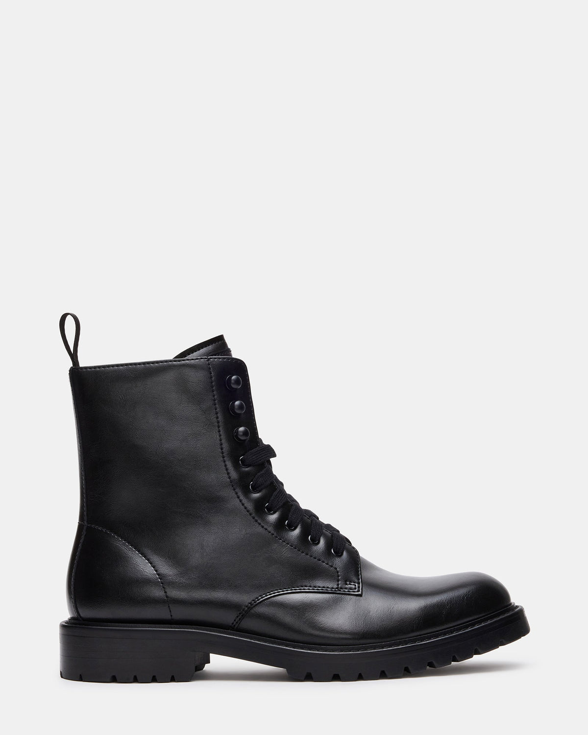 KAZIMIR Black Lace-Up Lug Men's Ankle Boot | Steve Madden