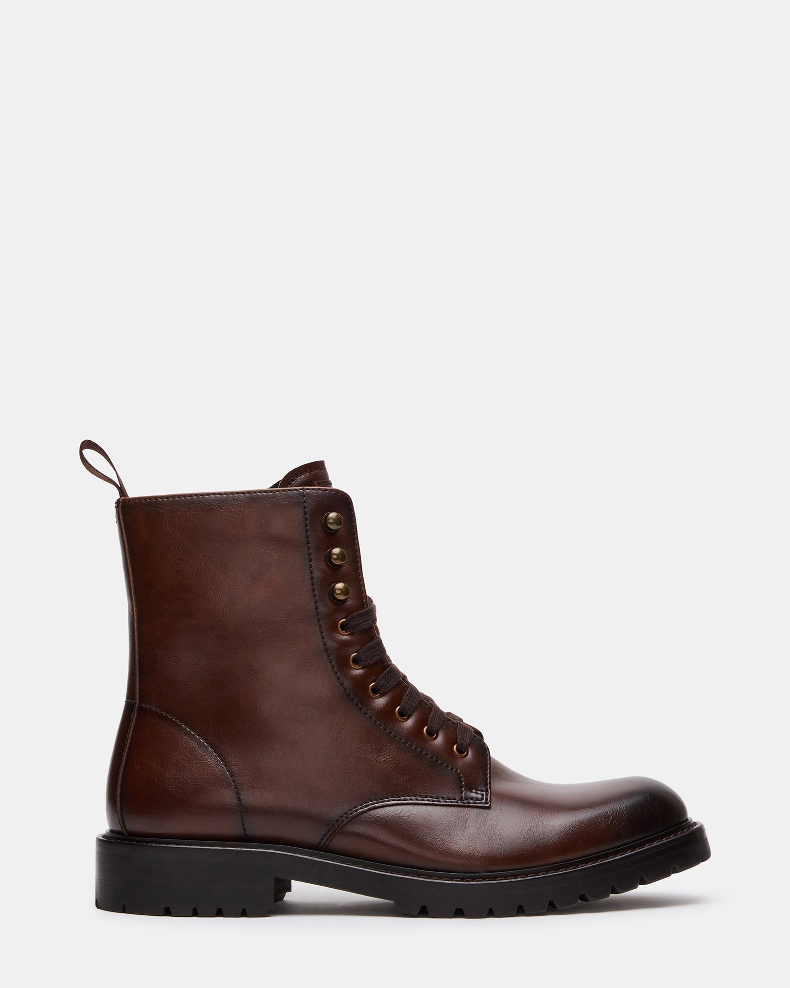 KAZIMIR Brown Lace-Up Lug Men's Ankle Boot | Steve Madden