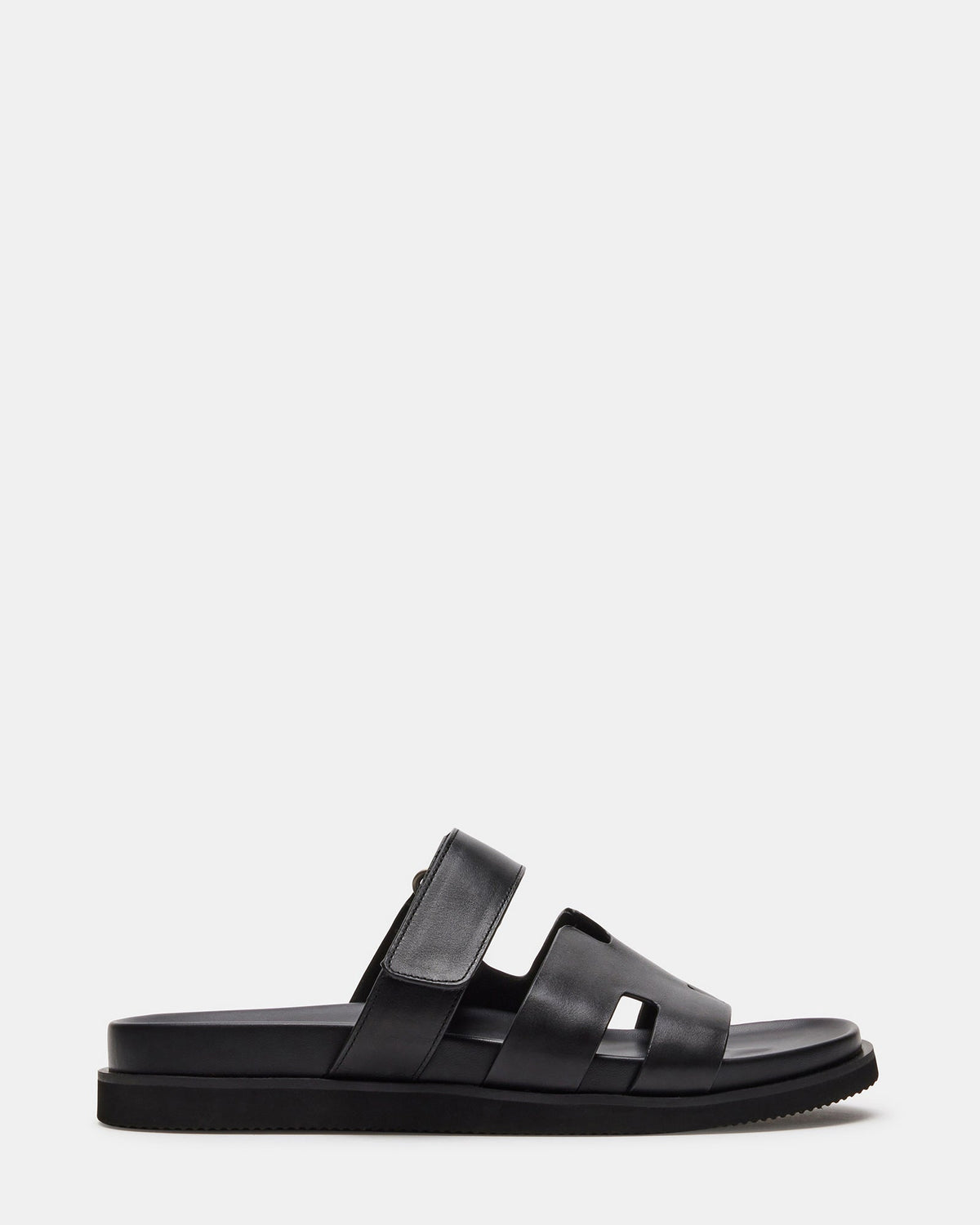 MAIVEN Black Leather Men's Fisherman Sandal | Steve Madden