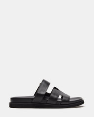 MAIVEN Black Leather Men's Fisherman Sandal | Steve Madden