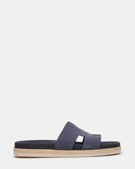 MERRICK Grey Suede Footbed Slide Men's Sandal | Steve Madden