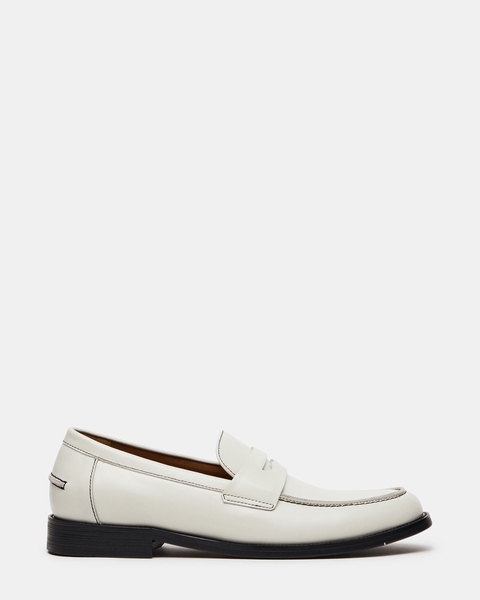 NATAN White Leather Slip-On Dress Men's Loafer | Steve Madden