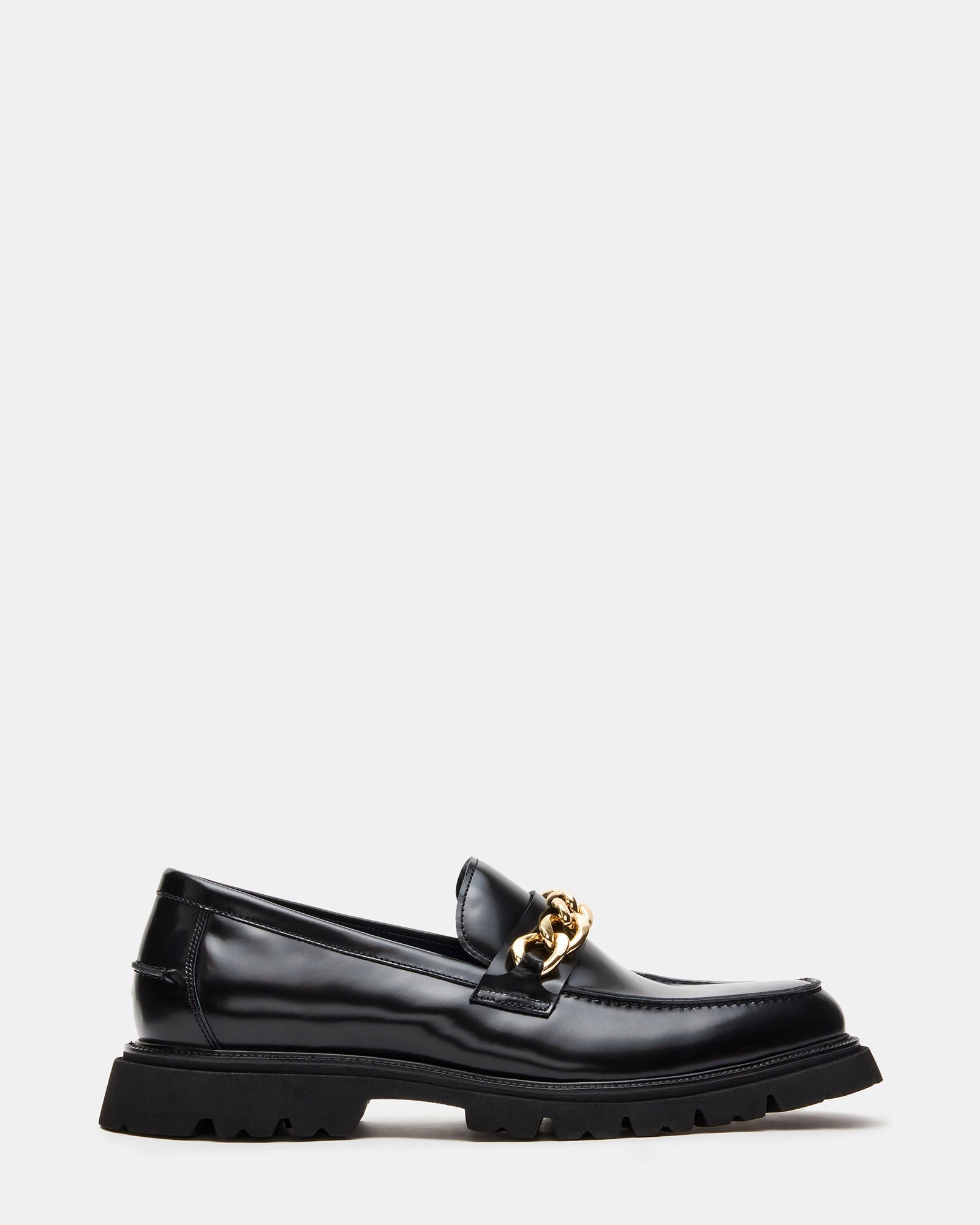 NEEO Black Box Gold Chain Slip-On Lug Men's Loafer | Steve Madden