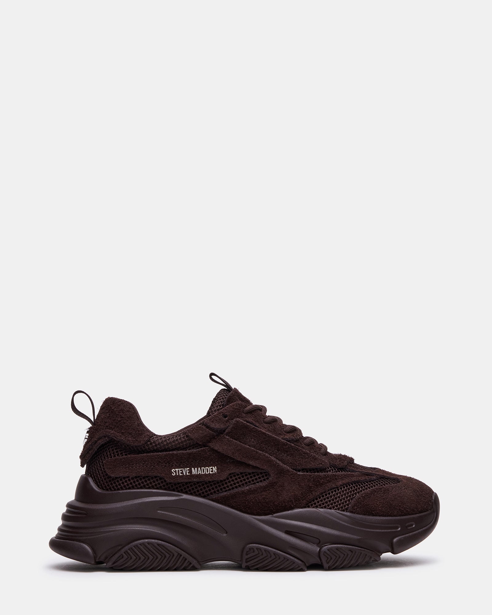 POSSESS Brown Suede Low-Top Lace-Up Men's Sneaker | Steve Madden