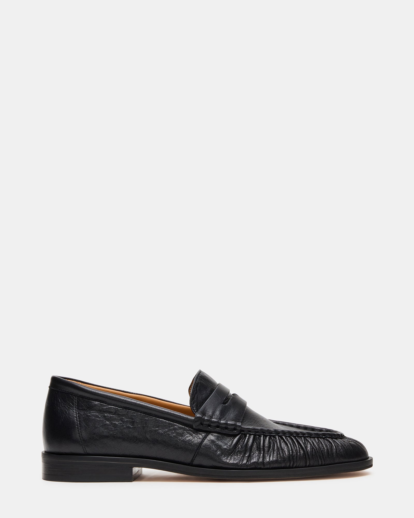 QUINCEY Black Leather Slip-On Men's Loafer | Steve Madden