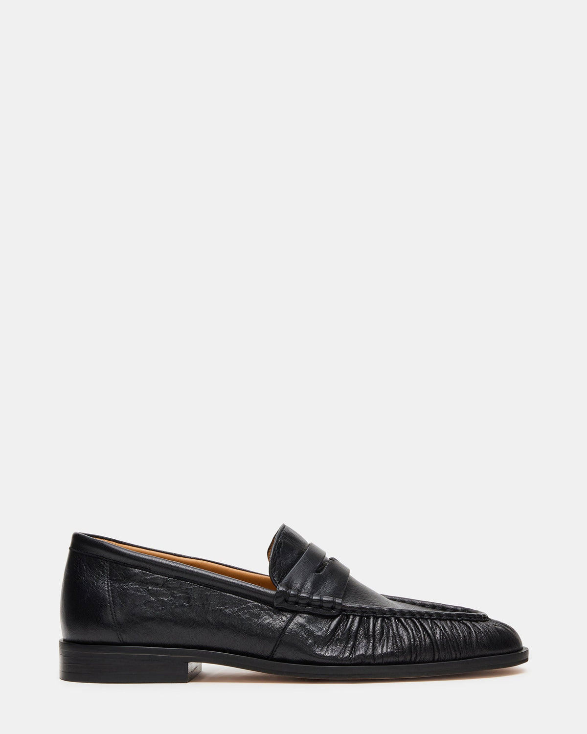 QUINCEY Black Leather Slip-On Men's Loafer | Steve Madden
