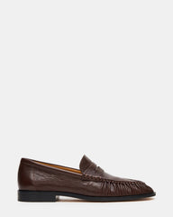 QUINCEY Brown Leather Slip-On Men's Loafer | Steve Madden