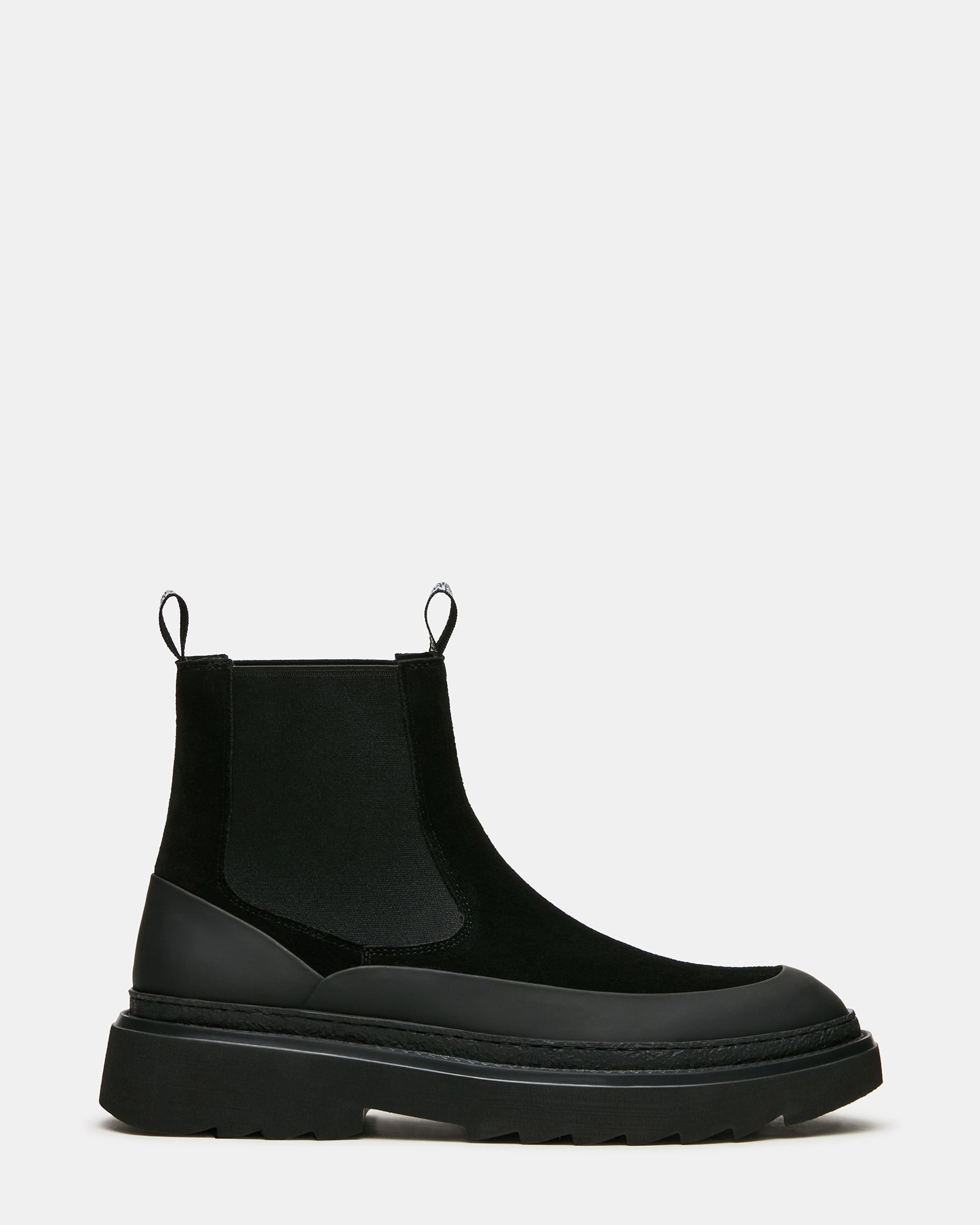 RYLAN Black Suede Chelsea Lug Men's Ankle Boot | Steve Madden