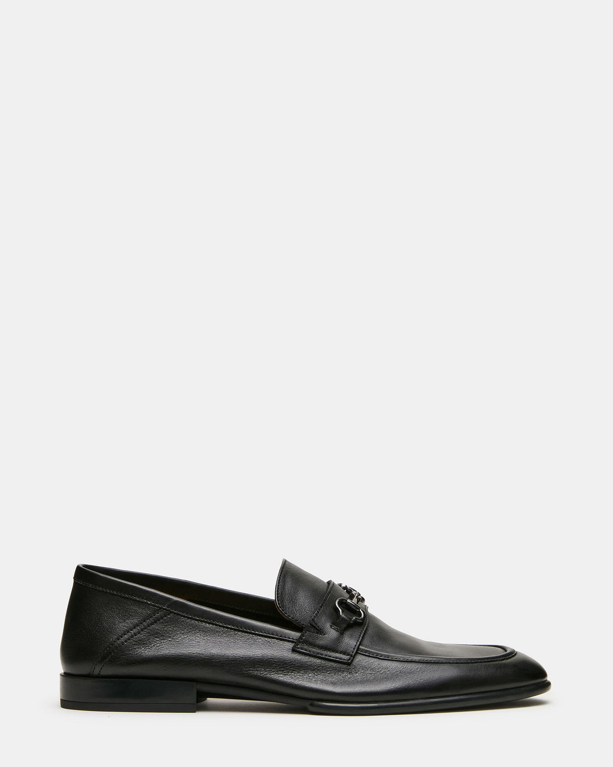 SCHMOOZE Black Leather Horsebit Slip-On Dress Men's Loafer | Steve Madden