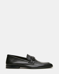SCHMOOZE Black Leather Horsebit Slip-On Dress Men's Loafer | Steve Madden