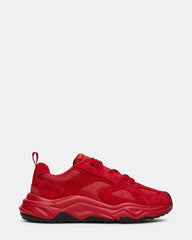 SHILOH Red Low-Top Lace-Up Chunky Men's Sneaker | Steve Madden