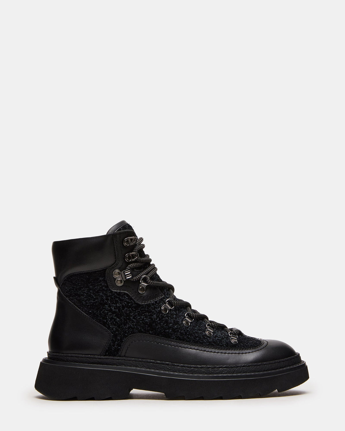 YOSEMITE Black Multi Lace-Up Lug Men's Ankle Boot | Steve Madden