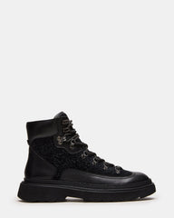 YOSEMITE Black Multi Lace-Up Lug Men's Ankle Boot | Steve Madden